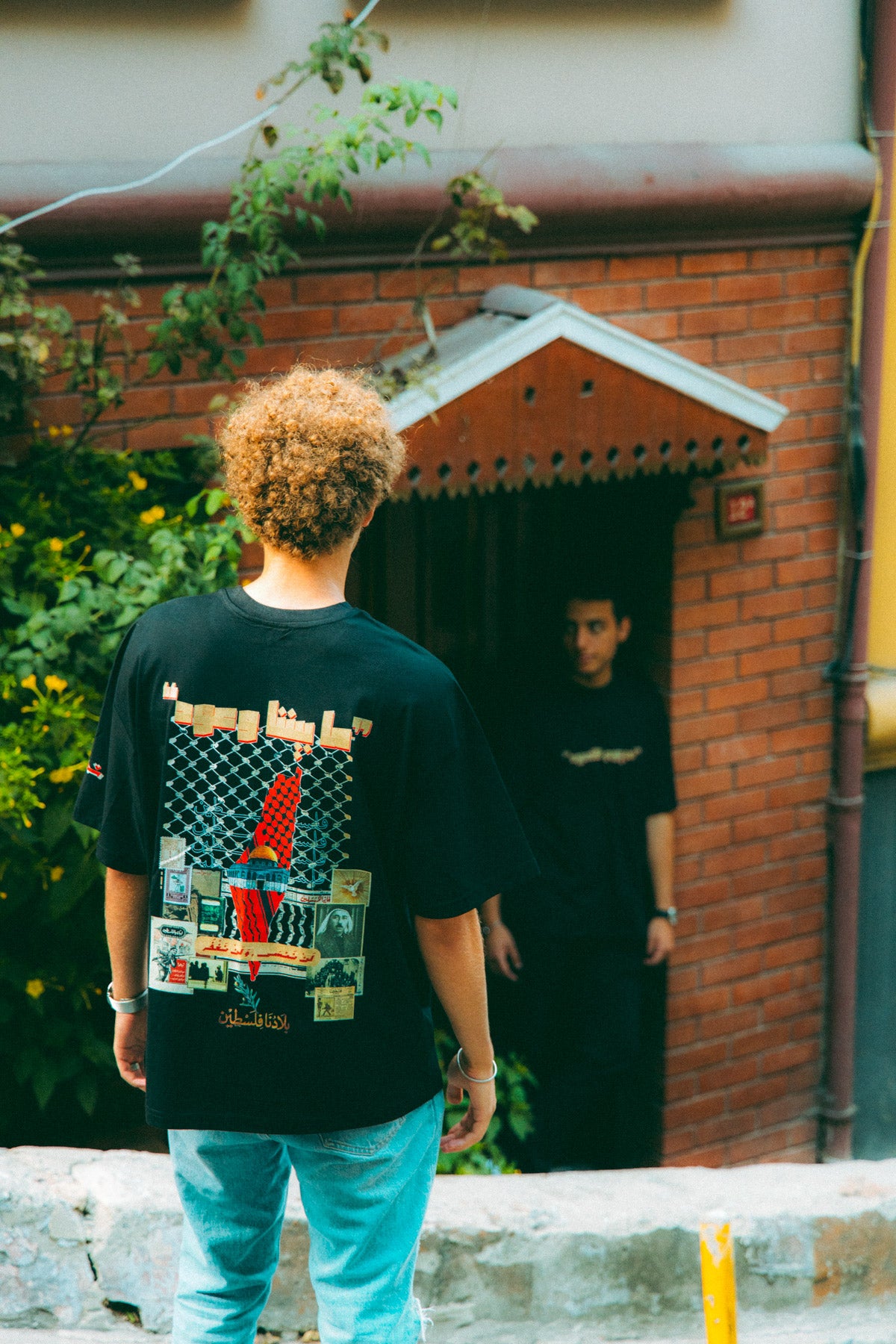 ShawQ-Palestine-#1 Oversized Tee "+" Kuffiyah WithOUT White Tassels (clean edges)