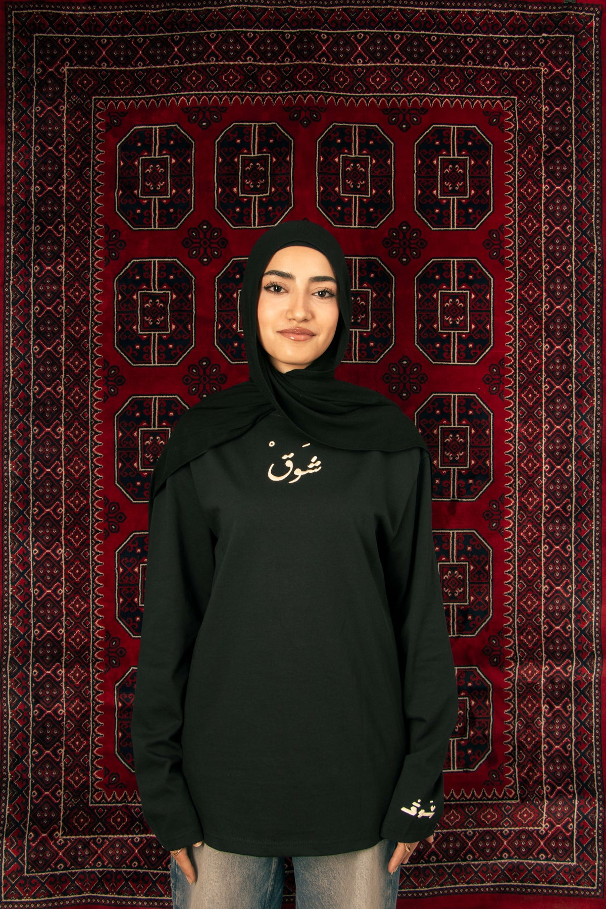 Long sleeve shirt, front on model