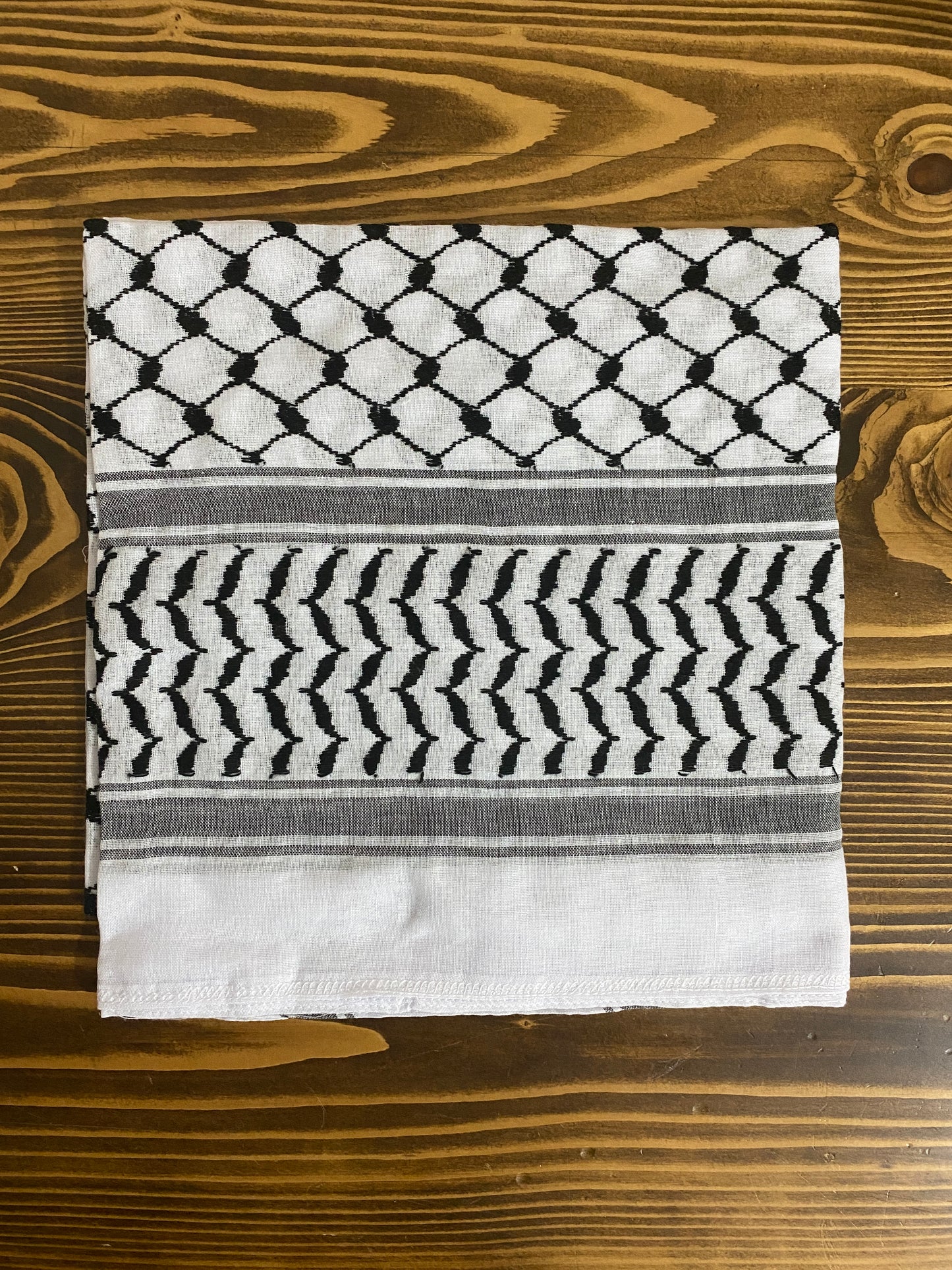 ShawQ-Palestine-#1 Oversized Tee "+" Kuffiyah WithOUT White Tassels (clean edges)