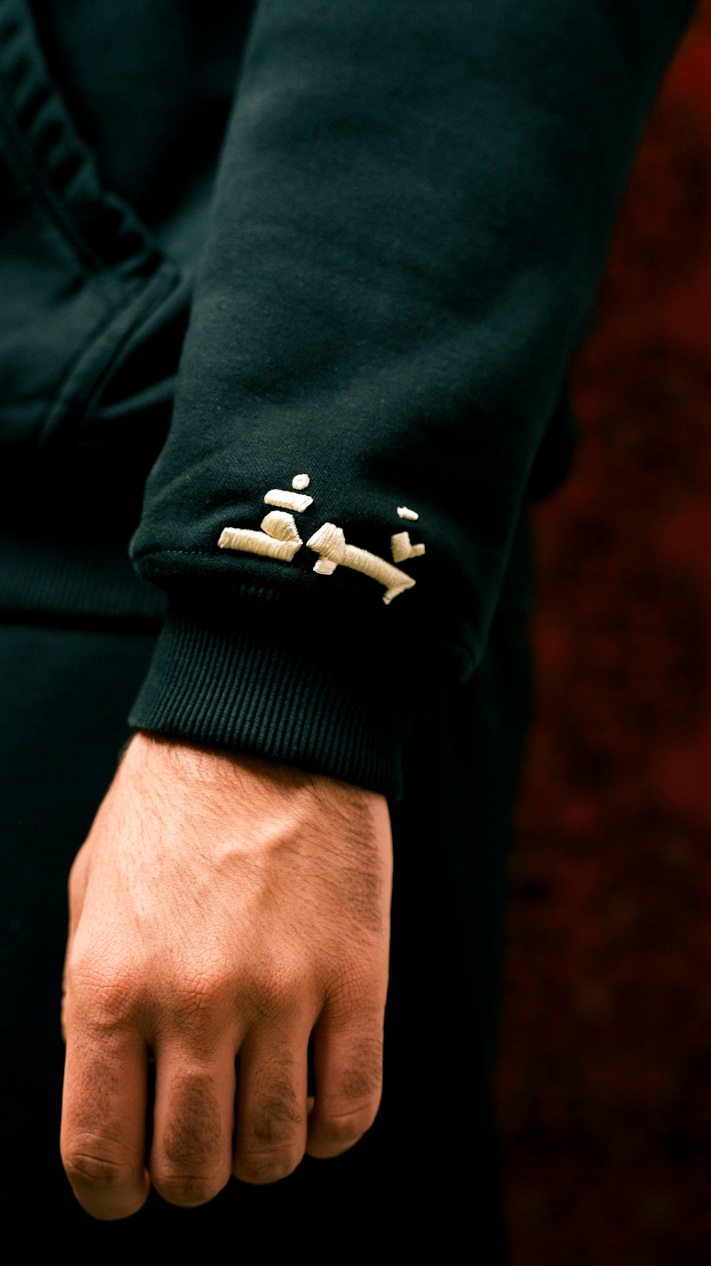 Cuff embroidery close-up