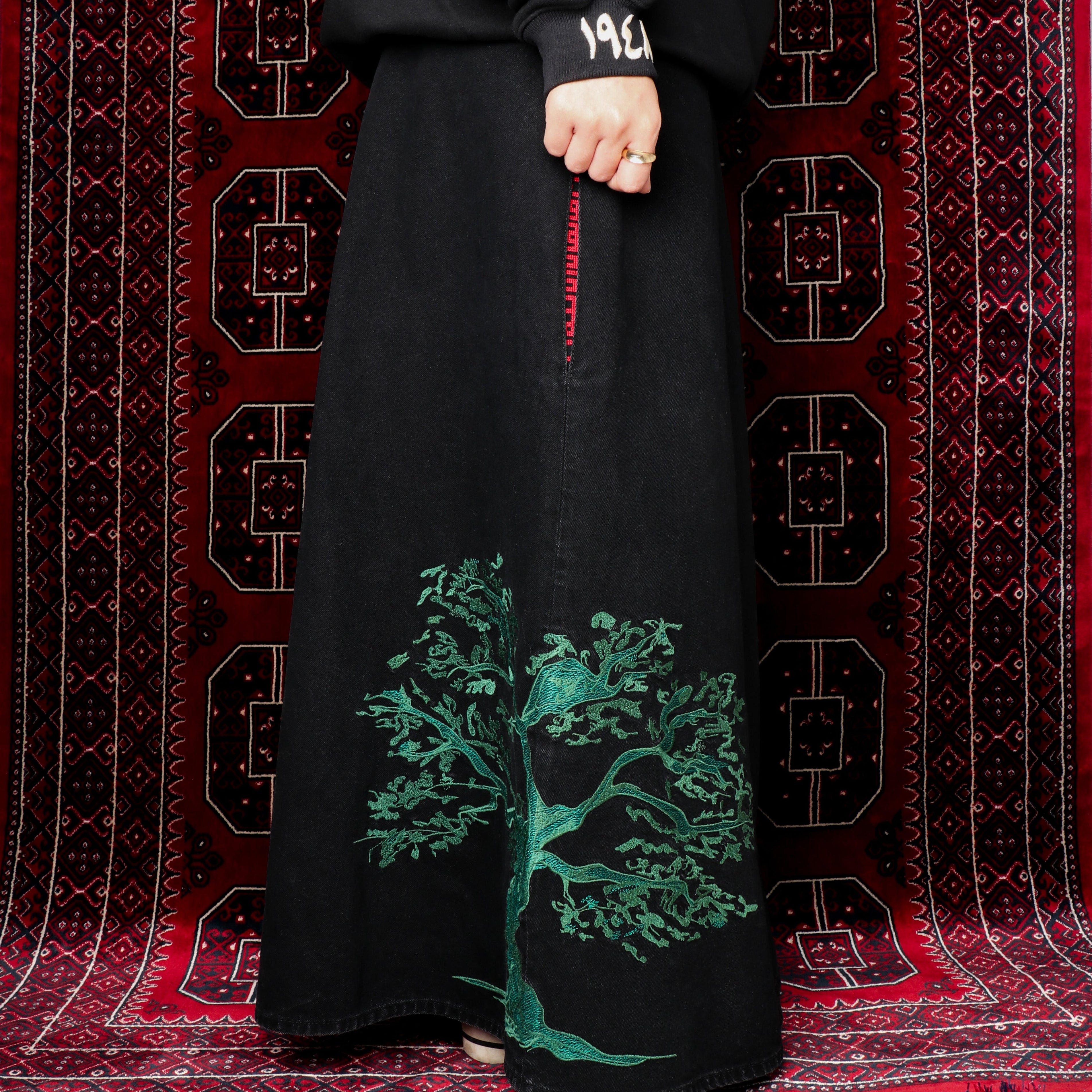 Zaytoun Tree Denim Skirt